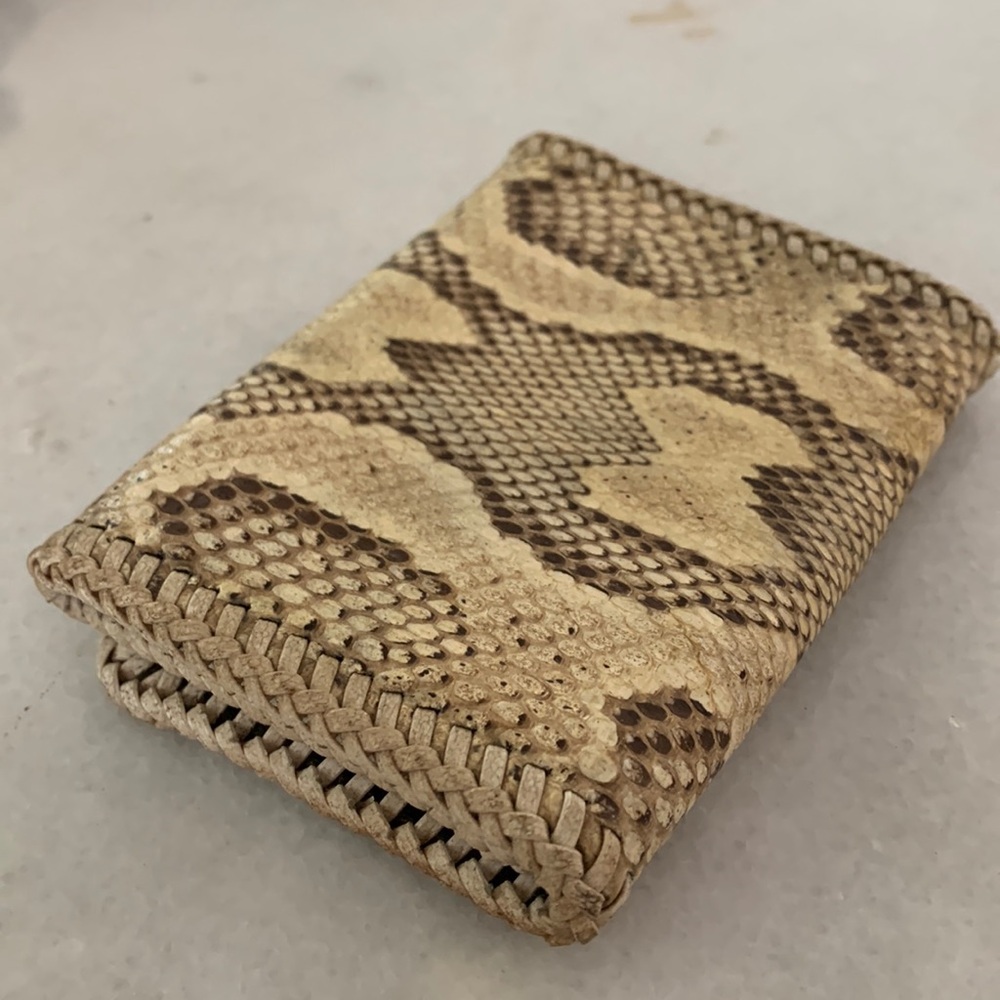 Vintage White Python Tri-Fold Wallet - image 1